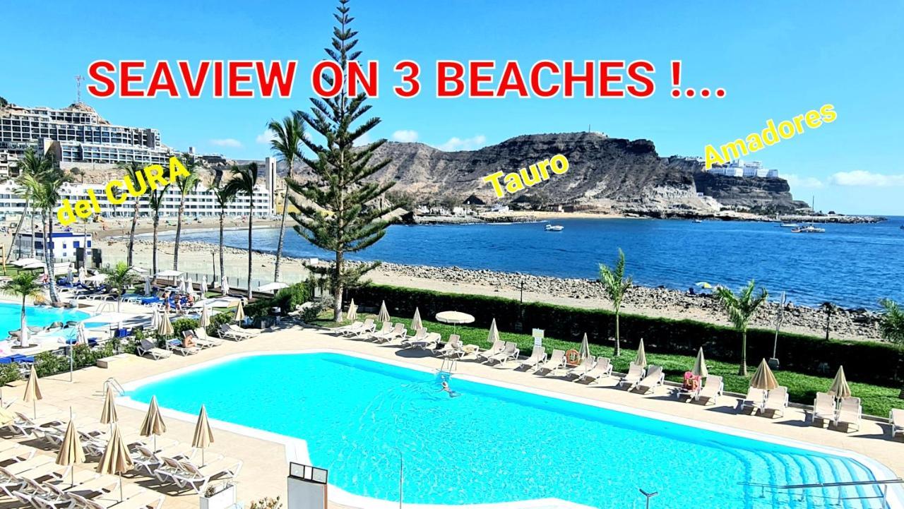 Oceanfront Deluxe-45M,Heated Pools,2Aircondition, 2Tv-65",Dishwasher,600Mb,Lift,Amadores View ! プラヤ・デル・クーラ エクステリア 写真